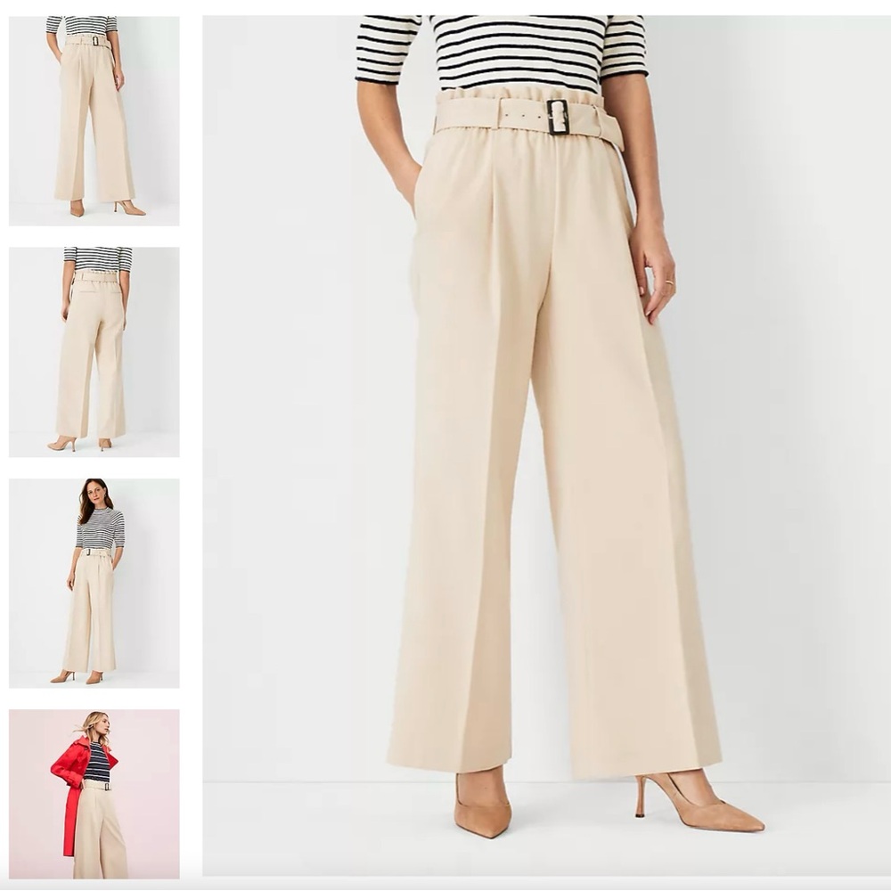 Ann Taylor Belted Wide Leg Pant